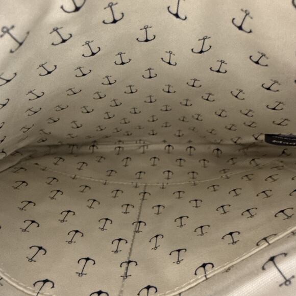 Brighton Seashell Beach Mini Messenger Crossbody Bag Cream/Navy Leather - Picture 4 of 4